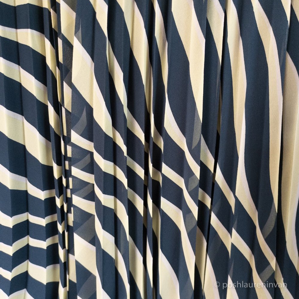 Marks & Spencer Tall M&S Collection Striped Pleated Midi Skirt NWT 8 - Picture 10 of 16